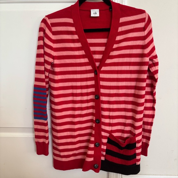 CAbi Picnic Cardigan in Crushed Cranberry Size Small - Picture 1 of 6